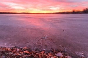 Sunset over the River Ponds at Tuttle Creek Lake