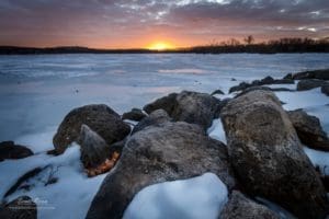 Sunrise and the Shoreline of the River Ponds