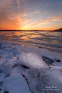 Ice along the shore of Tuttle Creek Lake