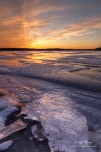 Ice formations along the shore of Tuttle Creek Lake