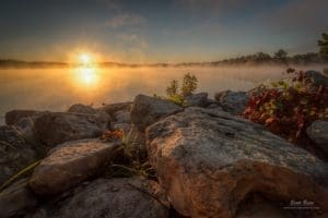 Shoreline and Fog - River Ponds