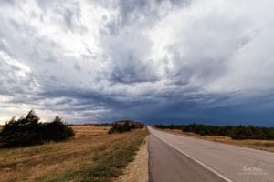 Storm clouds moving across the Gyp (Red Hills) of Kansas