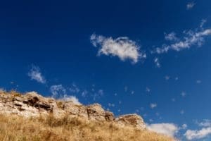 Seed heads blowing in the strong wind at the Little Basin are of Kansas.