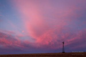 A windmill and Kansas sunset